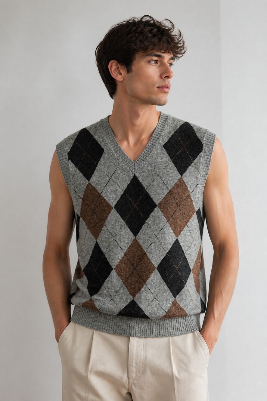 Brooks Brothers Scottish Lambswool Argyle Sweater Vest M